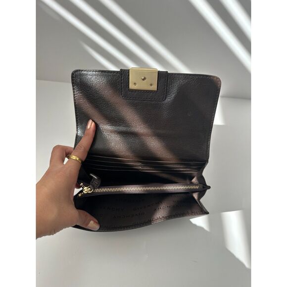 Vintage GIVENCHY All-over print nylon brown wallet - Picture 3 of 3
